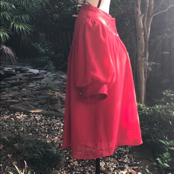 Anthro's Moulinette Soeurs red blouse - Picture 2 of 6